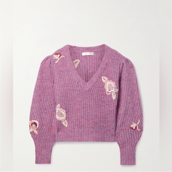 LoveShackFancy Ridge V Neck Pullover - Picture 4 of 4